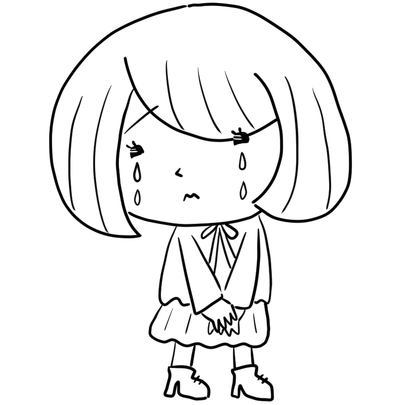 泣くボブのゆるふわ女子のかわいいぬり絵