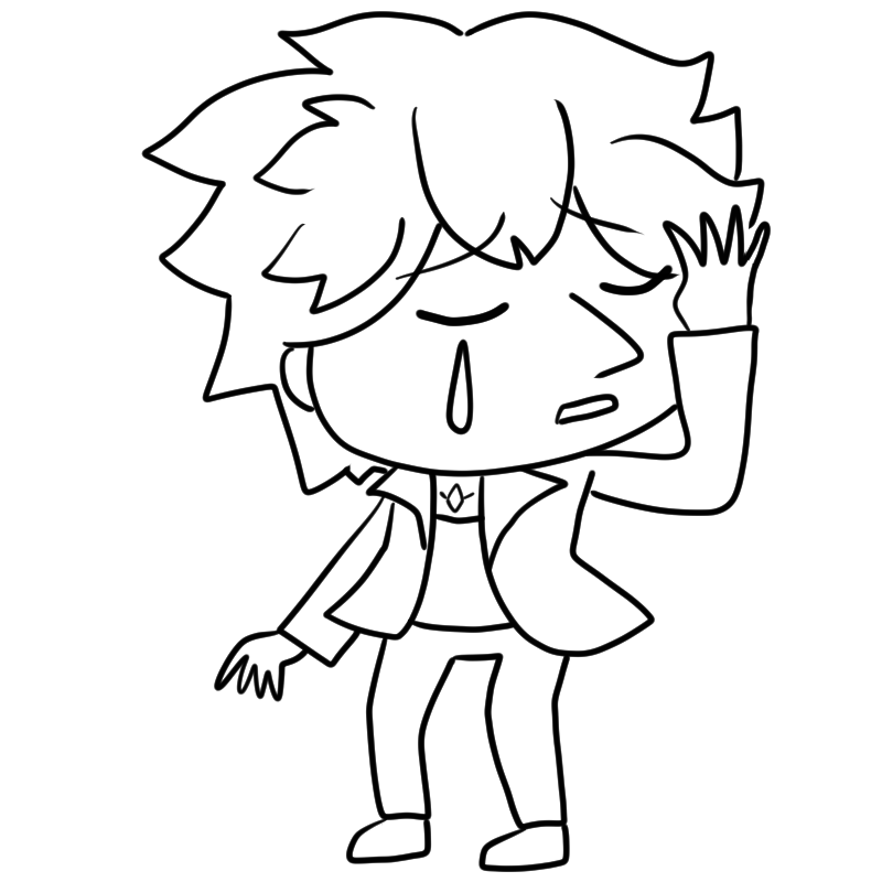 泣くホストのかわいいぬり絵
