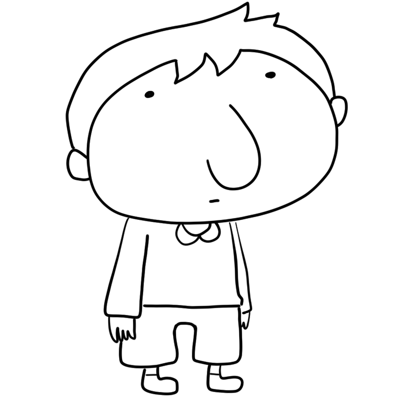 無表情の新米パパのかわいいぬり絵