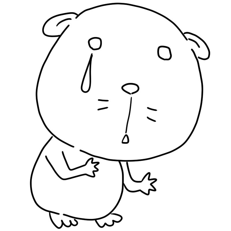 泣くモルモットのかわいいぬり絵