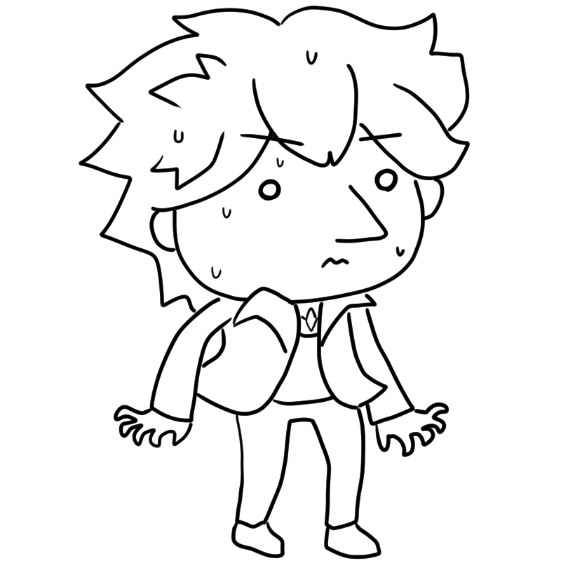 緊張するホストのかわいいぬり絵