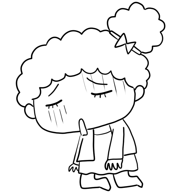 落ち込む黒人の女の子のかわいいぬり絵