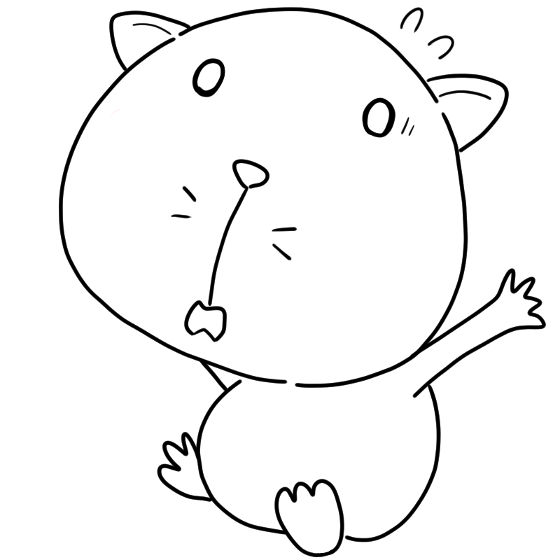 驚くモルモットのかわいいぬり絵
