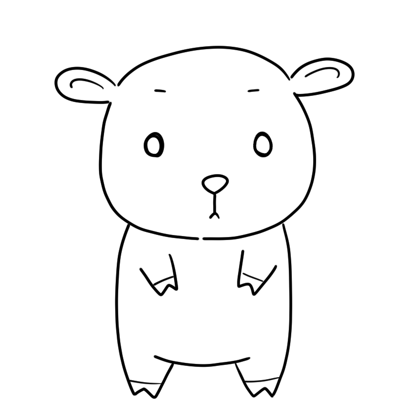 毛がない羊のかわいいぬり絵