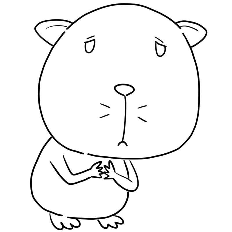 困るモルモットのかわいいぬり絵