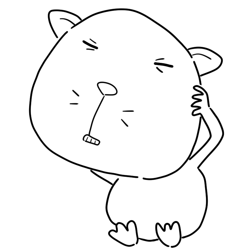 悩むモルモットのかわいいぬり絵