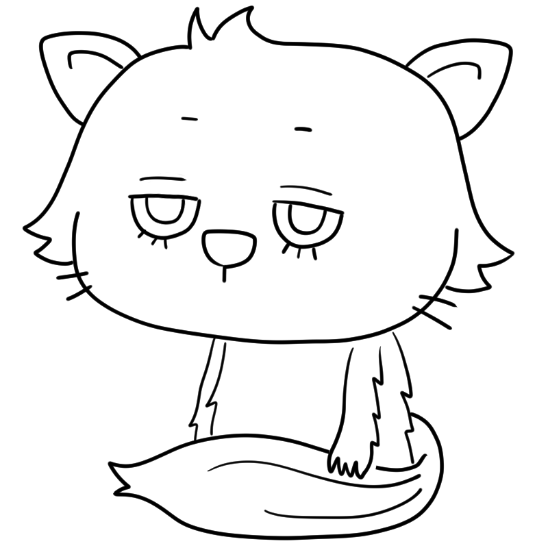 無表情のペルシャ猫のかわいいぬり絵