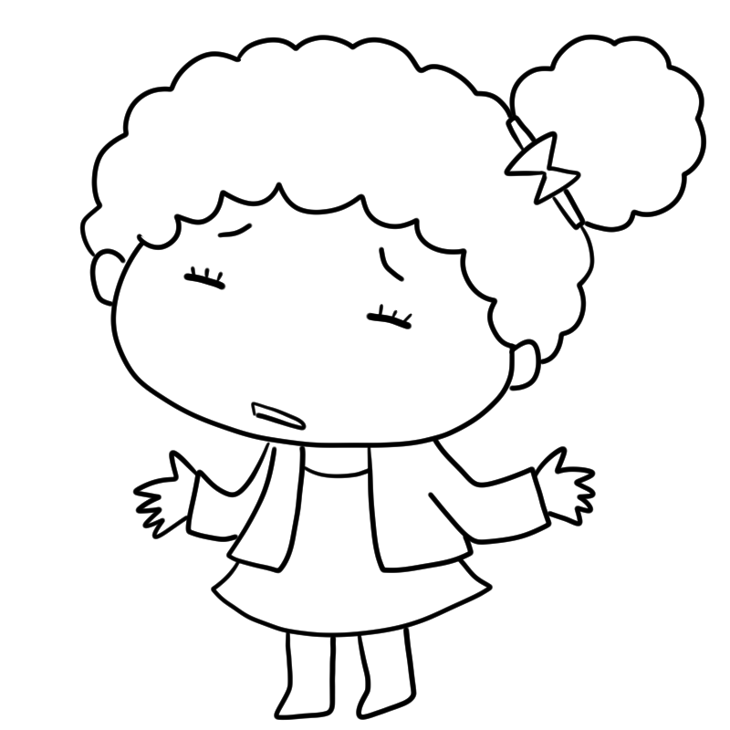 呆れる黒人の女の子のかわいいぬり絵