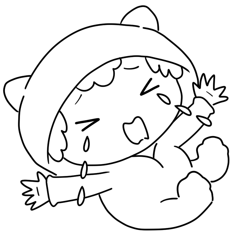 大声で泣く着ぐるみ赤ちゃんのかわいいぬり絵