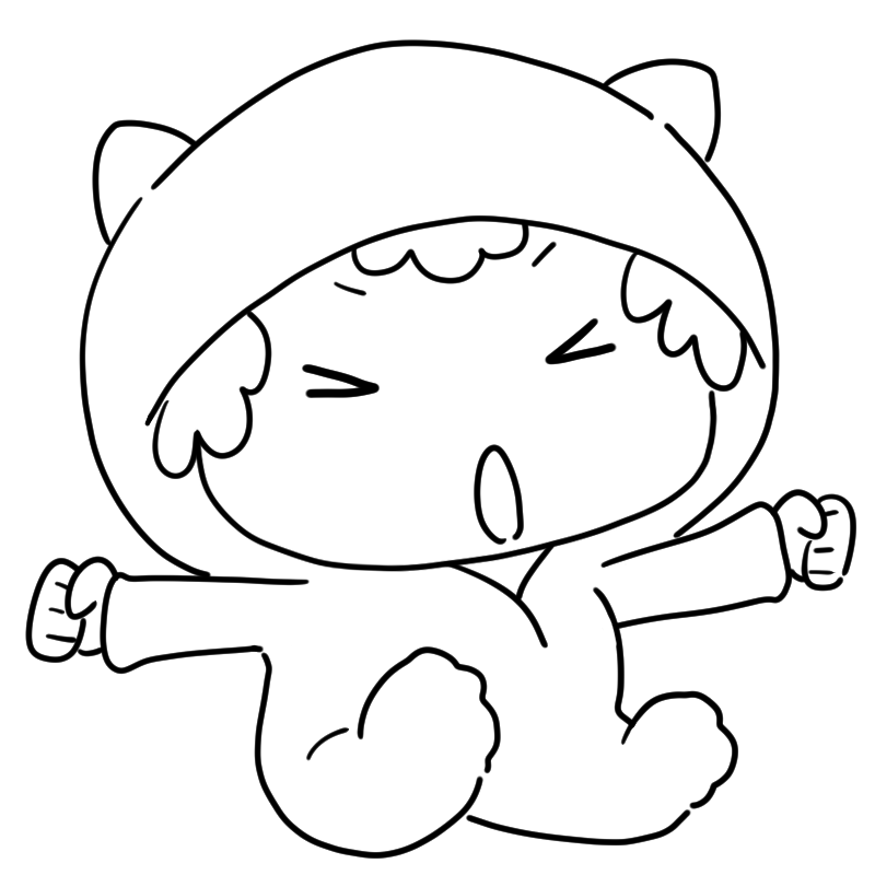 怒る着ぐるみ赤ちゃんのかわいいぬり絵