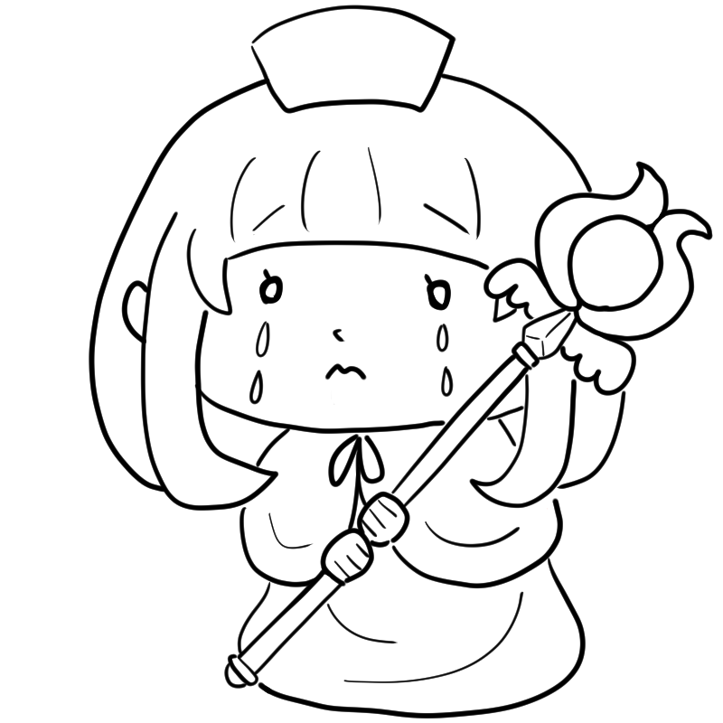 泣く白魔法使いのかわいいぬり絵