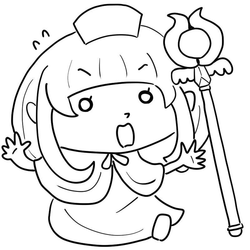 驚く白魔法使いのかわいいぬり絵