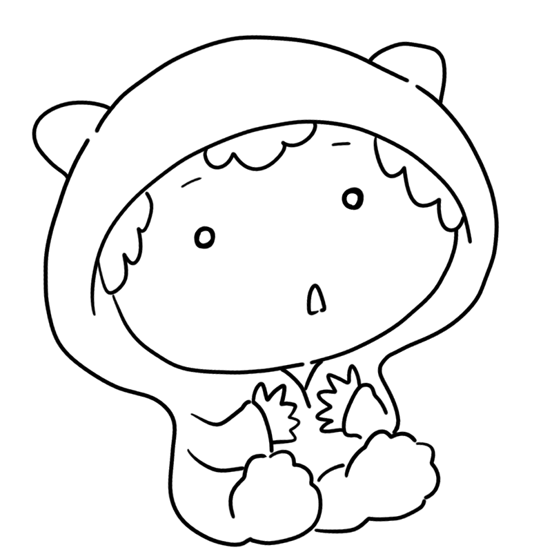 天井を見つめる赤ちゃんのかわいいぬり絵