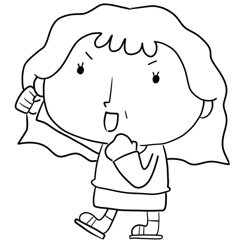 元気なお母さんのかわいいぬり絵