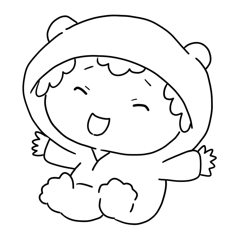 喜ぶベビー服の赤ちゃんのかわいいぬり絵
