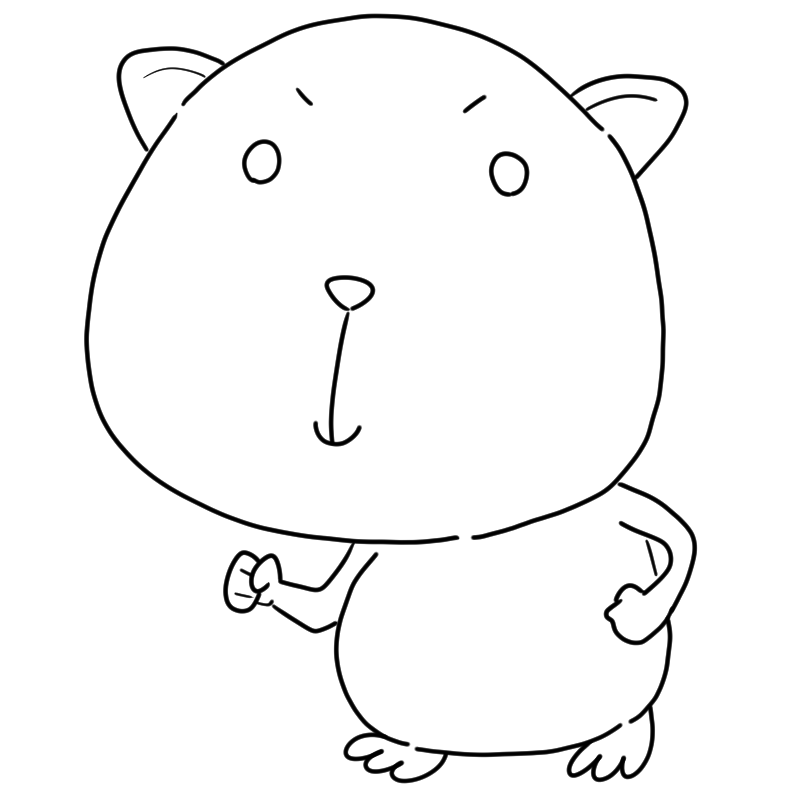 張り切るモルモットのかわいいぬり絵