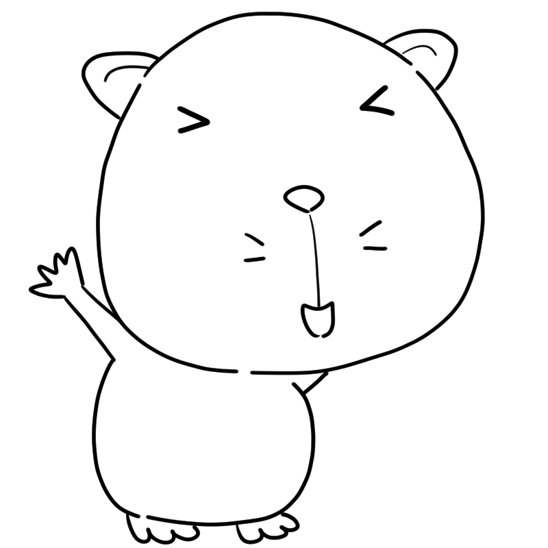 喜ぶモルモットのかわいいぬり絵
