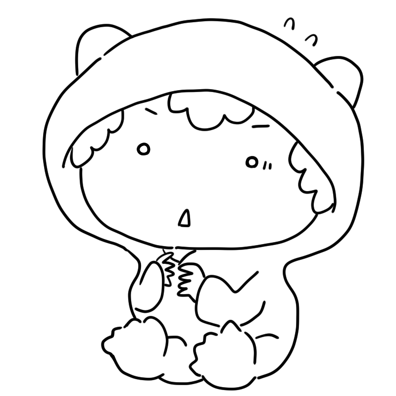 慌てる赤ちゃんのかわいいぬり絵