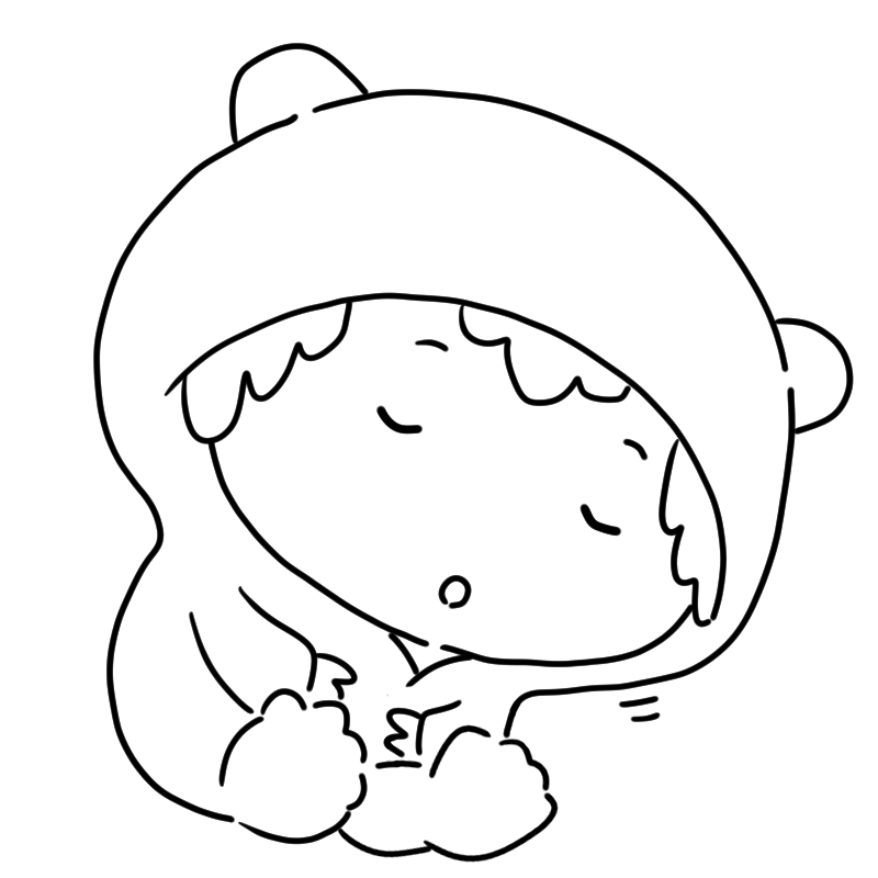 寝るベビー服の赤ちゃんのかわいいぬり絵