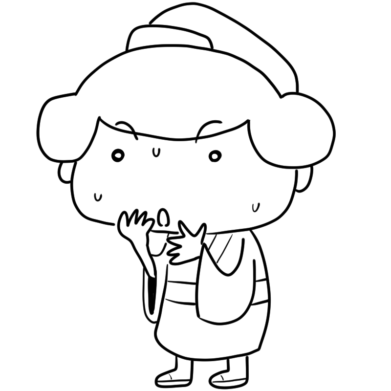 動揺する江戸の町娘のかわいいぬり絵