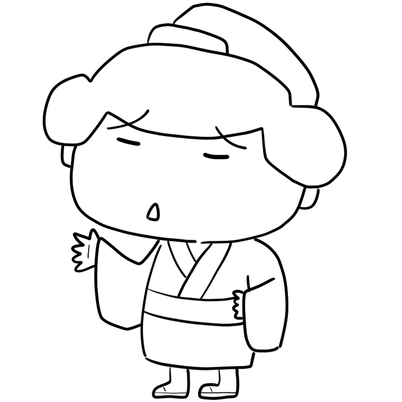 呆れる江戸の町娘のかわいいぬり絵