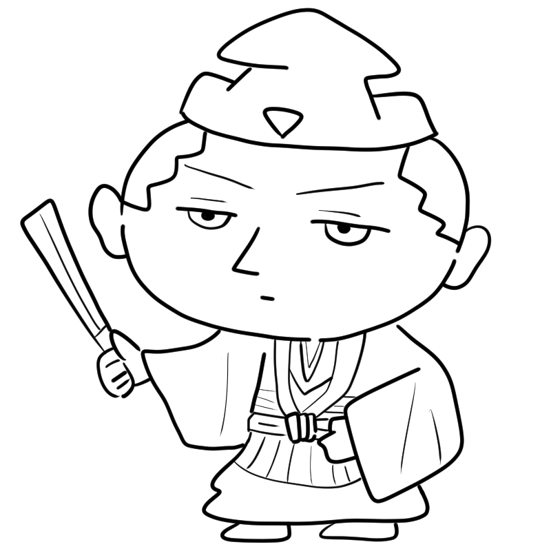 曲げられぬ信念！明智光秀のかわいいぬり絵