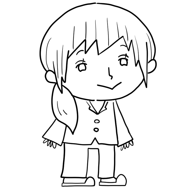 微笑むパジャマの女性のかわいいぬり絵