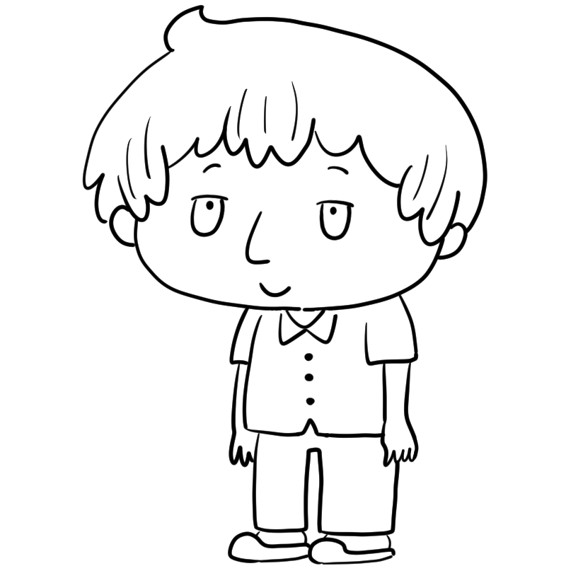 笑顔のパジャマの男性のかわいいぬり絵