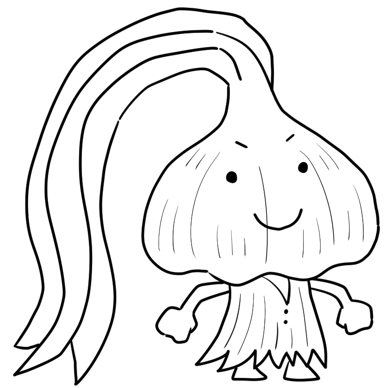 疲労回復！ニンニクのかわいいぬり絵