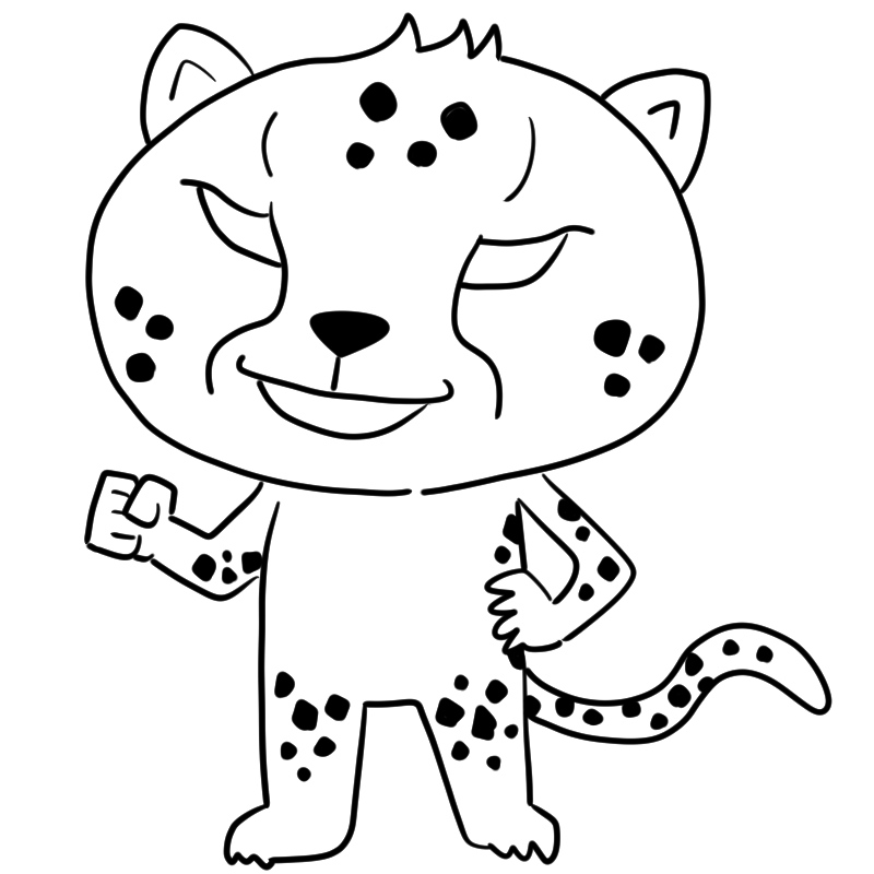 頼もしそうなチーターのかわいいぬり絵