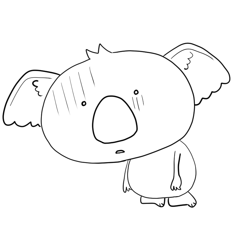 落ち込むコアラのかわいいぬり絵