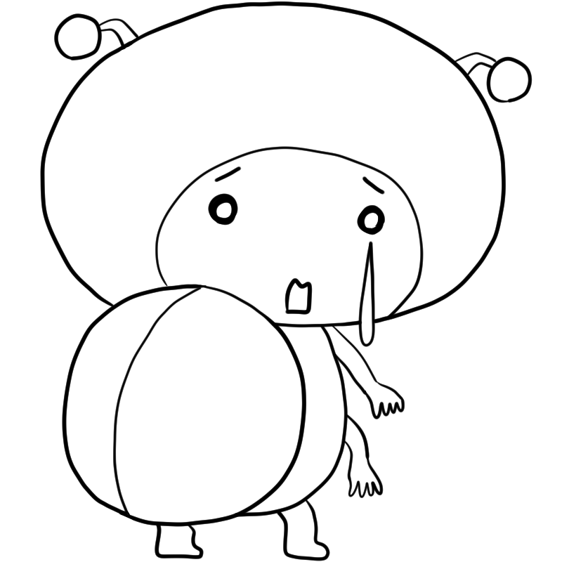 泣くナナホシテントウのかわいいぬり絵