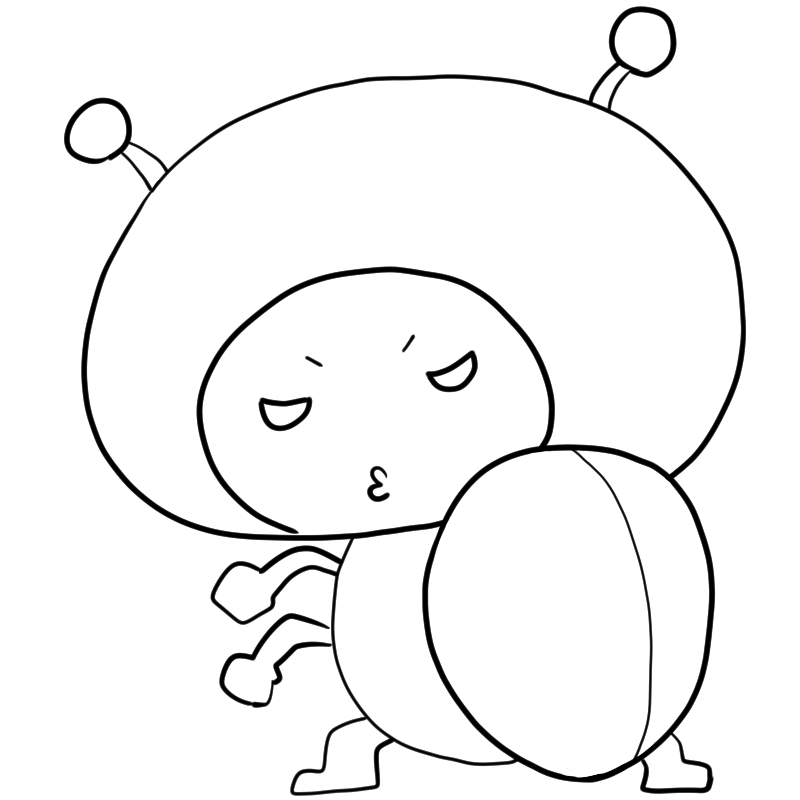 怒るテントウムシのかわいいぬり絵
