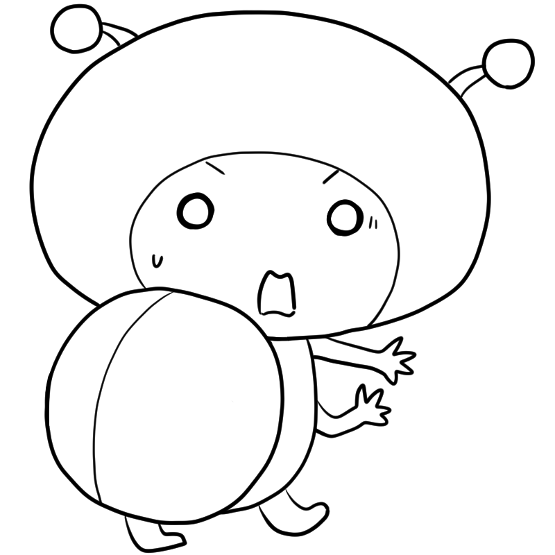 驚くてんとう虫のかわいいぬり絵