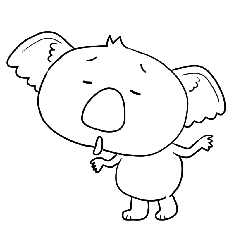 呆れるコアラのかわいいぬり絵