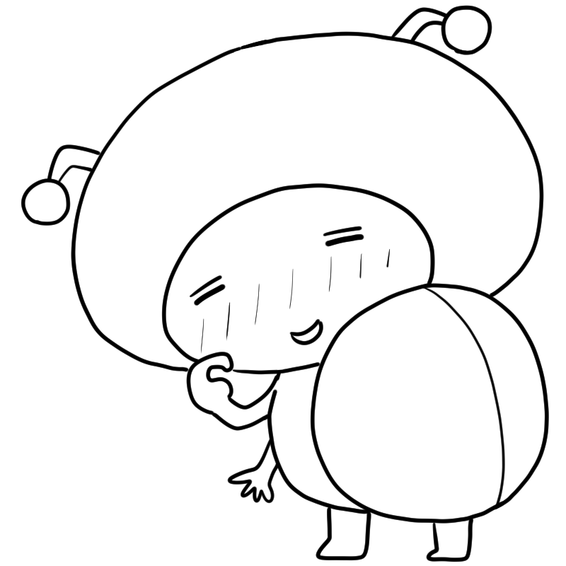 照れるてんとう虫のかわいいぬり絵