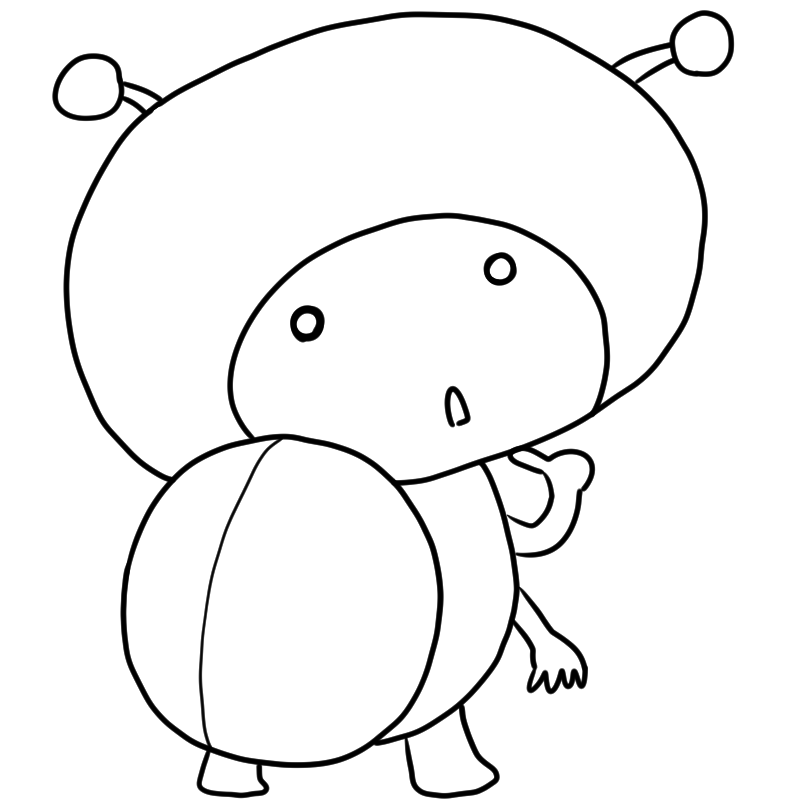 考えるナナホシテントウのかわいいぬり絵