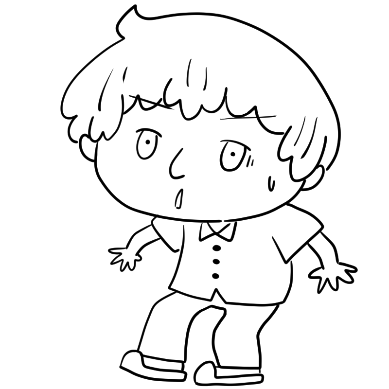 驚くパジャマの男性のかわいいぬり絵