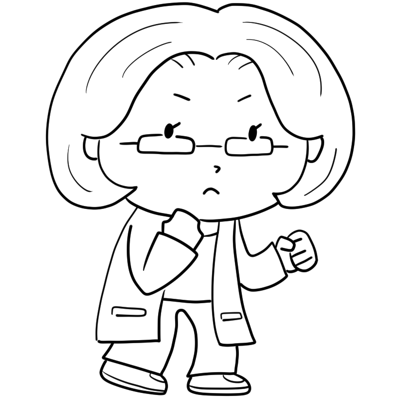 やる気になった白衣の女性のかわいいぬり絵