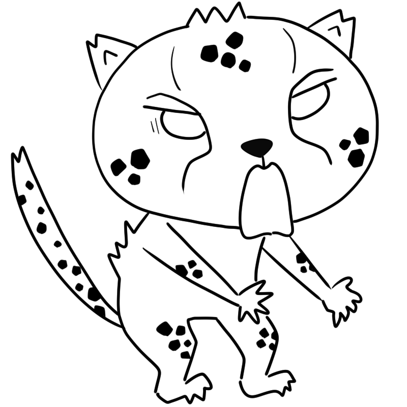 驚くチーターのかわいいぬり絵