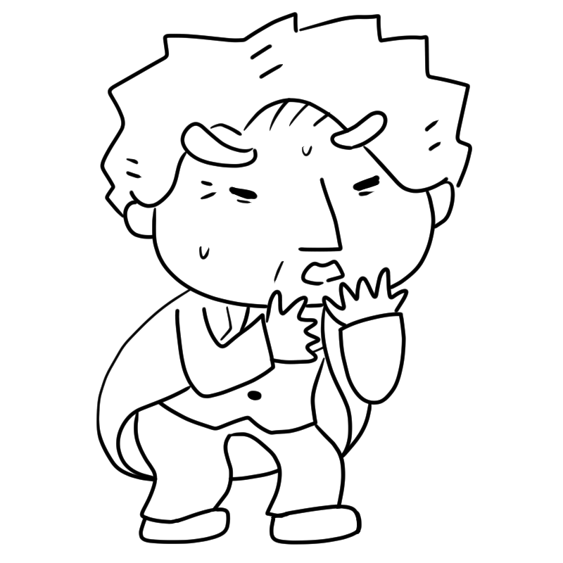 驚く執事のかわいいぬり絵
