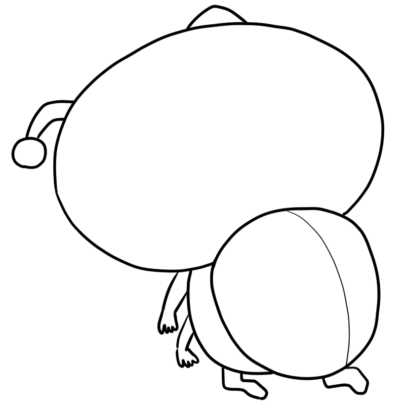 落ち込むテントウムシのかわいいぬり絵