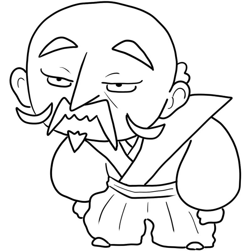 画策する斎藤道三のかわいいぬり絵