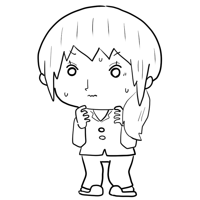緊張する女性入院患者のかわいいぬり絵