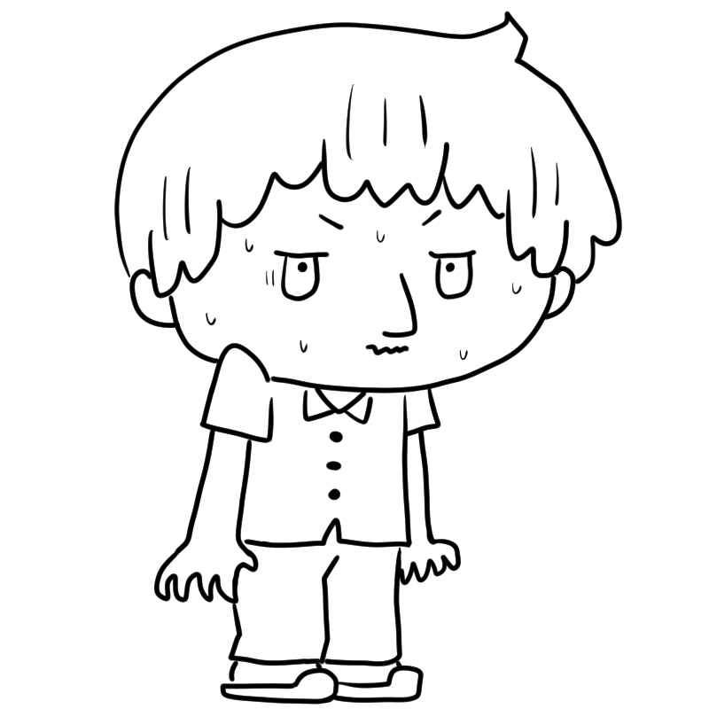 緊張する男性入院患者のかわいいぬり絵