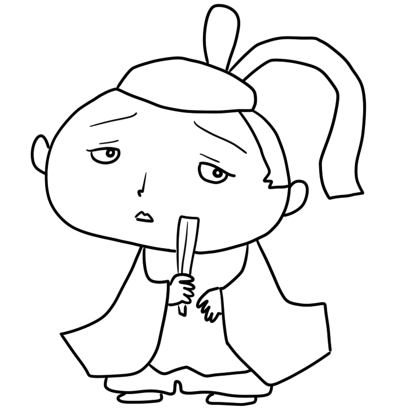 気が弱そうな小早川秀秋のかわいいぬり絵