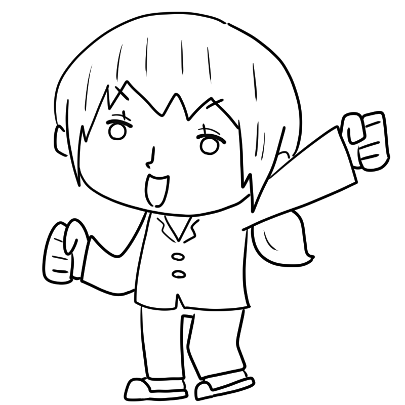 元気そうなパジャマの女性のかわいいぬり絵