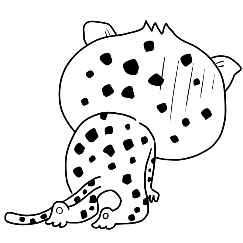 自信を無くしたチーターのかわいいぬり絵