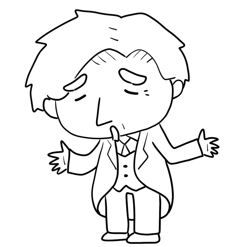 呆れる執事のかわいいぬり絵