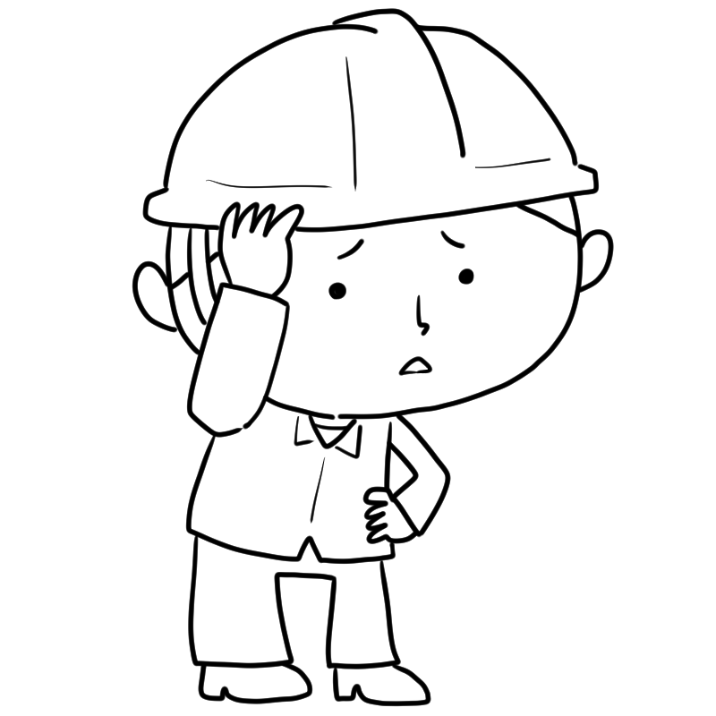 困る作業員のかわいいぬり絵